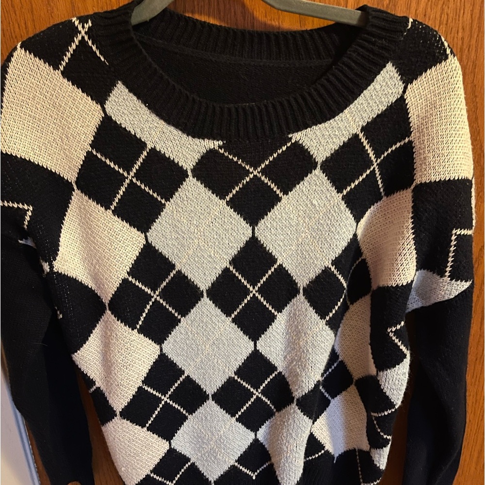 Blue Argyle Sweater
